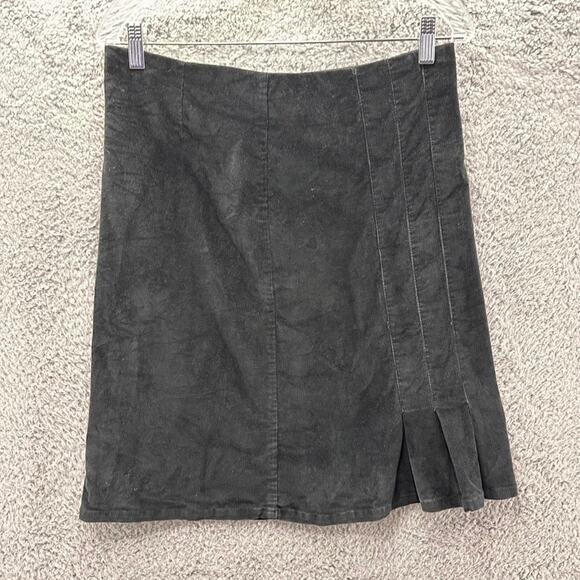 Tulle‎ Anthropologie Medium Black Skirt Corduroy Size Pleat Back Zip - Picture 1 of 10